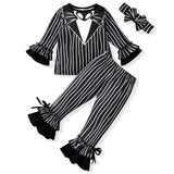 Little Girl Halloween Outfit – Toddler Jack Skellington & Sally Inspired Fall Clothing Set (4T–5T)