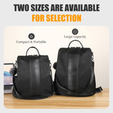 PINCNEL Women’s Anti-Theft Backpack Purse – Waterproof Nylon & PU Leather Lightweight Travel Rucksack with Adjustable Straps (Black)