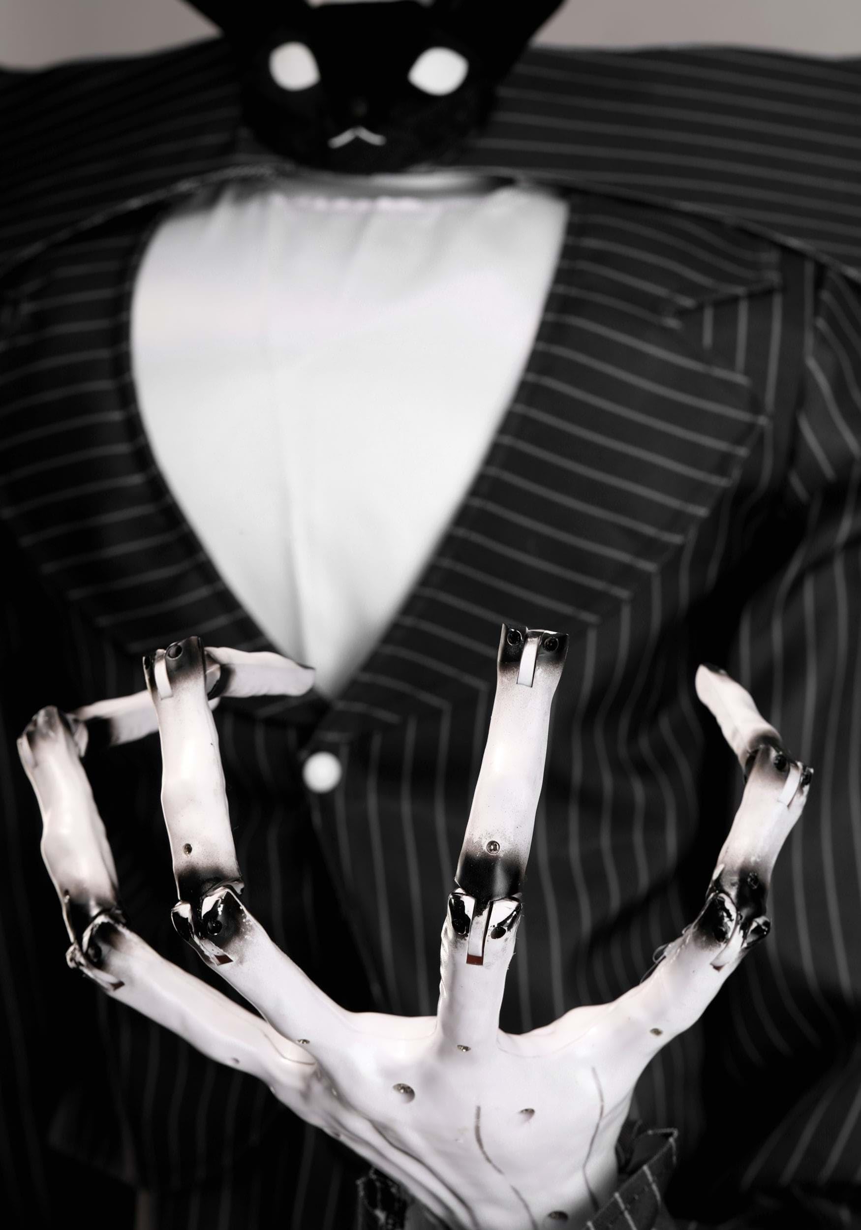 Animated Jack Skellington Halloween Decoration – Life-Size Moving Figure in Black & Purple Suit, Sound & Motion Activated