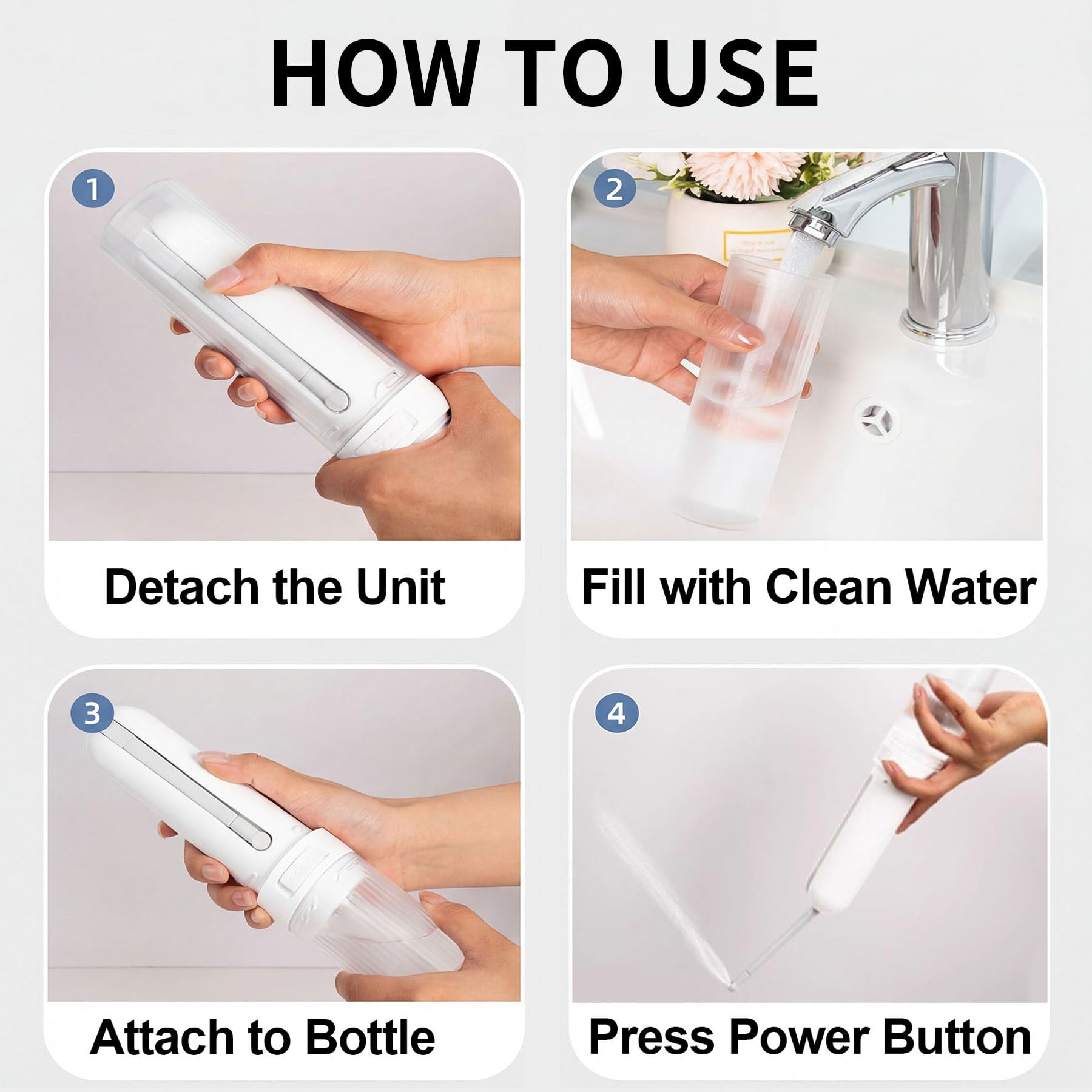 Rechargeable Portable Travel Bidet – Electric Handheld Hygiene Sprayer with Adjustable Nozzle (White)