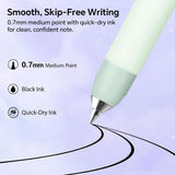 2-Pack Extendable 0.7 mm Black Gel Pens with Refills