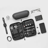 Travel Electronics Organizer Case – Portable Cable Organizer Bag with Dual Zippers, Mesh Pockets & Elastic Loops for Chargers, SD Cards, Power Banks and Accessories
