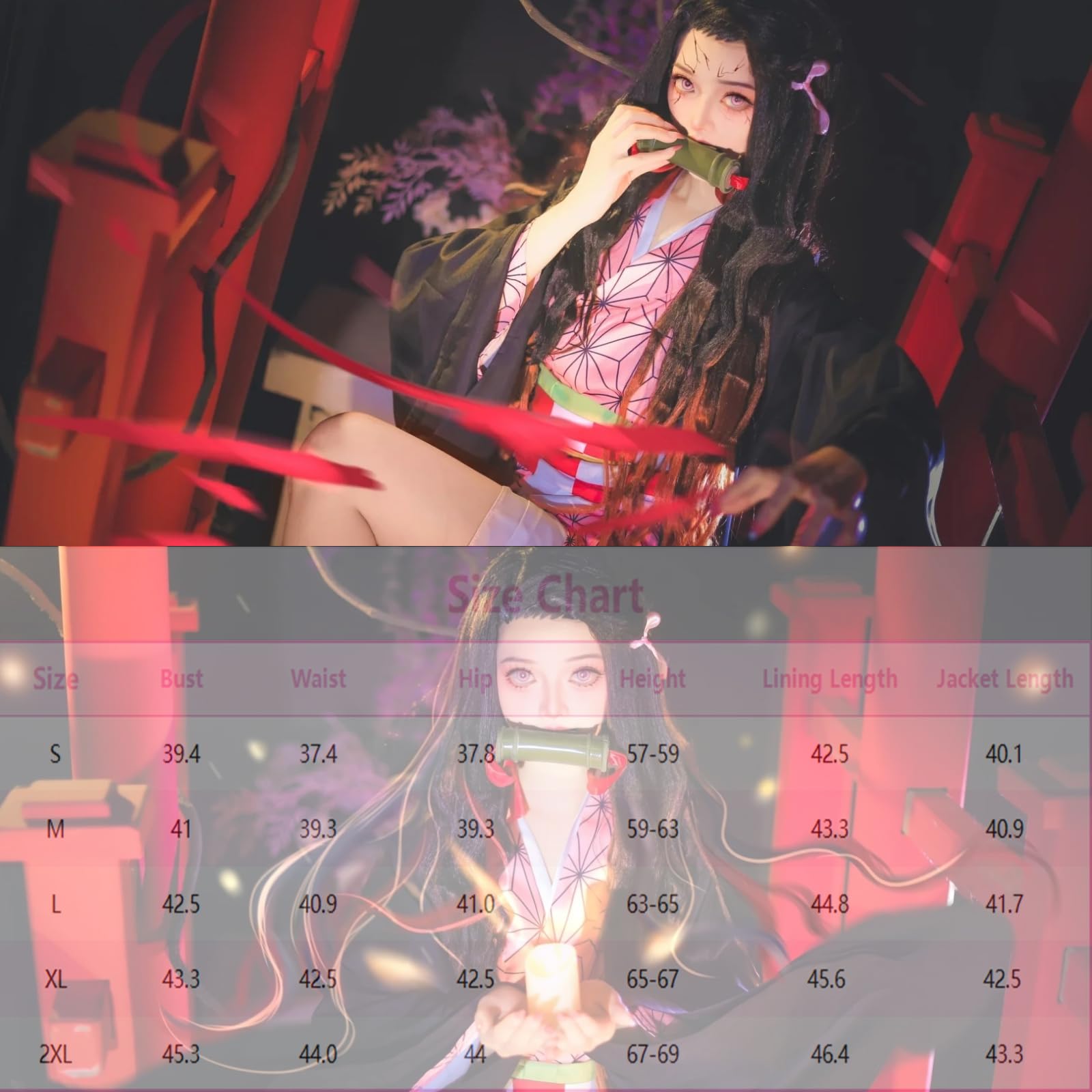 Pink Kimono Cosplay Outfit Set – Anime-Inspired Halloween Costume for Women 🎀✨