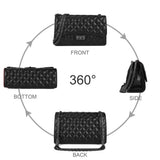 GLADDON Quilted Crossbody Purse for Women – Trendy Chain Shoulder & Underarm Designer Bag (Black)