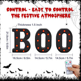 Light-Up “BOO” Marquee Letters – Orange LED Halloween Sign for Indoor Decor (Cordless, Timer, Flicker Mode)