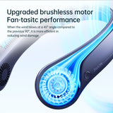 JISULIFE Wearable Bladeless Neck Fan – Hands-Free Cooling with 5 Speeds & Long Battery (Dark Blue)