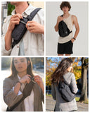 Waterfly Crossbody Sling Backpack – Travel & Hiking Chest Bag, Black
