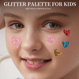 FANDAMEI 18-Color Glitter Gel Palette – No-Glue Body & Face Glitter Makeup for Festivals, Halloween & Parties