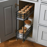 Household Essentials Glidez 2-Tier Pull-Out Cabinet Organizer – Slim Slide-Out Steel Storage with Protective Liners