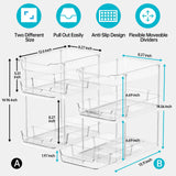 Delamu Modular 3-Tier Pull-Out Under Sink Organizer Set – Stackable Clear Storage System for Kitchen & Bathroom (White)