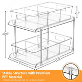 FabSpace 2-Pack 2-Tier Clear Pull-Out Organizers – Modular Drawer Storage with Dividers for Home & Vanity