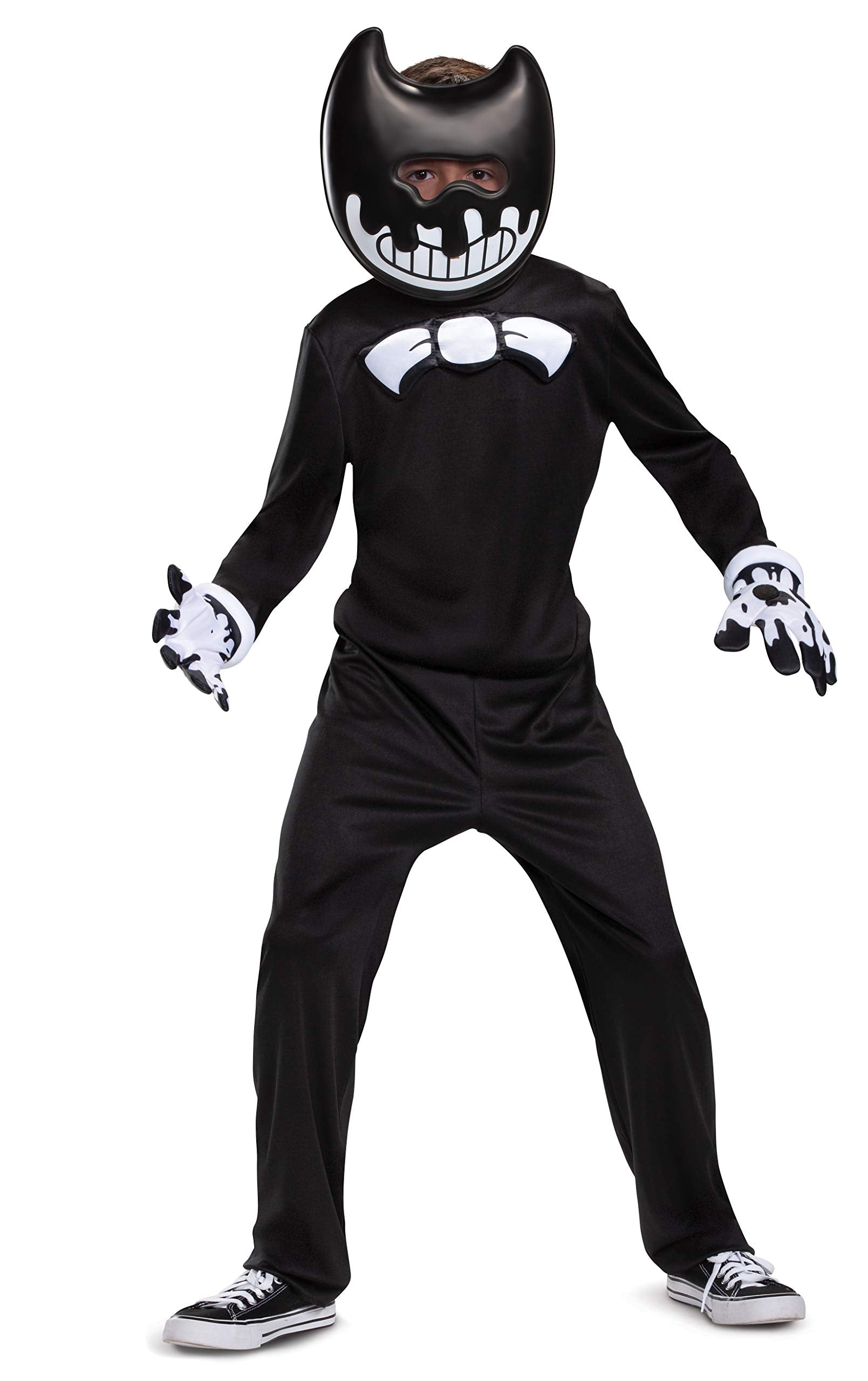 Ink Bendy Kids Costume – Official Bendy and the Ink Machine Outfit with Mask & Gloves 🖤🎮
