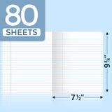4-Pack Wide Ruled Composition Notebooks with 160 Pages and Durable Sewn Binding