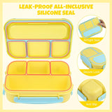 Yellow 1300 ml Bento Box with Dip Cup and Spork