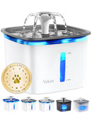 Veken Award-Winning Pet Water Fountain – BPA-Free 5-Stage Filtration with LED Water Level Window