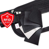 RFID Blocking Money Belt & Passport Holder – Hidden Travel Wallet for Men & Women (Black)