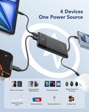 VEGER 10000mAh Slim Power Bank with Built-in USB-C & Lightning Cables – 22.5W Fast Charging Portable Charger for iPhone, Samsung & Travel Devices