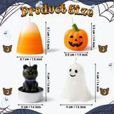 12 Pcs Halloween Mini Candles Set 🎃 Ghost, Pumpkin, Candy Corn & Black Cat Designs – Multicolor Wax Tealights for Fall & Party Decor