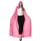 Princess Pink Velvet Hooded Cape – Full-Length Soft Cloak for Halloween, Cosplay & Renaissance Events 🎀✨
