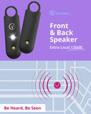 Vantamo Rechargeable Personal Safety Alarm – 130dB Dual Speakers, Strobe Light & Low-Battery Alert (Charcoal)