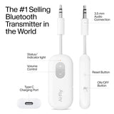 Wireless Bluetooth Audio Transmitter for AirPods & Headphones – 3.5mm Jack Adapter for Airplanes, Gym Equipment & Gaming