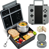 Blue-Red Game Bento Set with 9 oz Insulated Food Jar