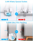 One Beat Cruise Power Strip with USB-C – Flat Plug Extension Cord, 3 Outlets & 4 USB Ports (2025)