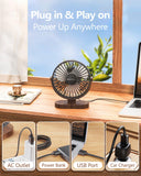 Sweetfull 6.5” USB Desk Fan Portable Quiet Mini Personal Fan with 3 Speeds & 360° Adjustable Airflow Wood Grain Design