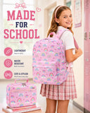 Pink Rainbow School Backpack Set with Matching Lunch Bag