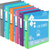6-Pack Color View 1-Inch 3-Ring Binders