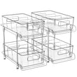 Hihegd 2-Tier Clear Pull-Out Organizer Set – Modular Under-Sink Storage with Adjustable Dividers
