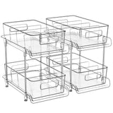 Hihegd 2-Tier Clear Pull-Out Organizer Set – Modular Under-Sink Storage with Adjustable Dividers