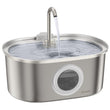 PawsPik 18/8 Stainless Steel Cat Water Fountain 13.5 Cups – Ultra Quiet Filtered Drinking System