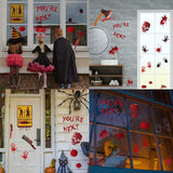 Bloody Handprint & Footprint Halloween Window Stickers – 84PCS Creepy Bathroom & Wall Decals (Color01, Reusable PVC)