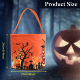 LED Light-Up Halloween Trick or Treat Bag – Pumpkin Design, Large Candy Bucket (Orange, 9x9 in)