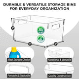 Black Stackable Storage Bin with Handles – Pantry, Closet & Home Organizer