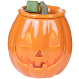Halloween Wax Warmer – Pumpkin Orange Scented Wax Melt Burner by Scentsationals (Flameless, Safe & Festive Design)