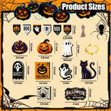 Halloween Tiered Tray Decor Set – 17-Piece Wooden Sign Kit with Warm Lights, Ghosts, Pumpkins & Cats