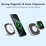2-in-1 Magnetic Foldable Wireless Charger for iPhone & Apple Watch – Portable MagSafe Charging Stand with Fast Charging Adapter