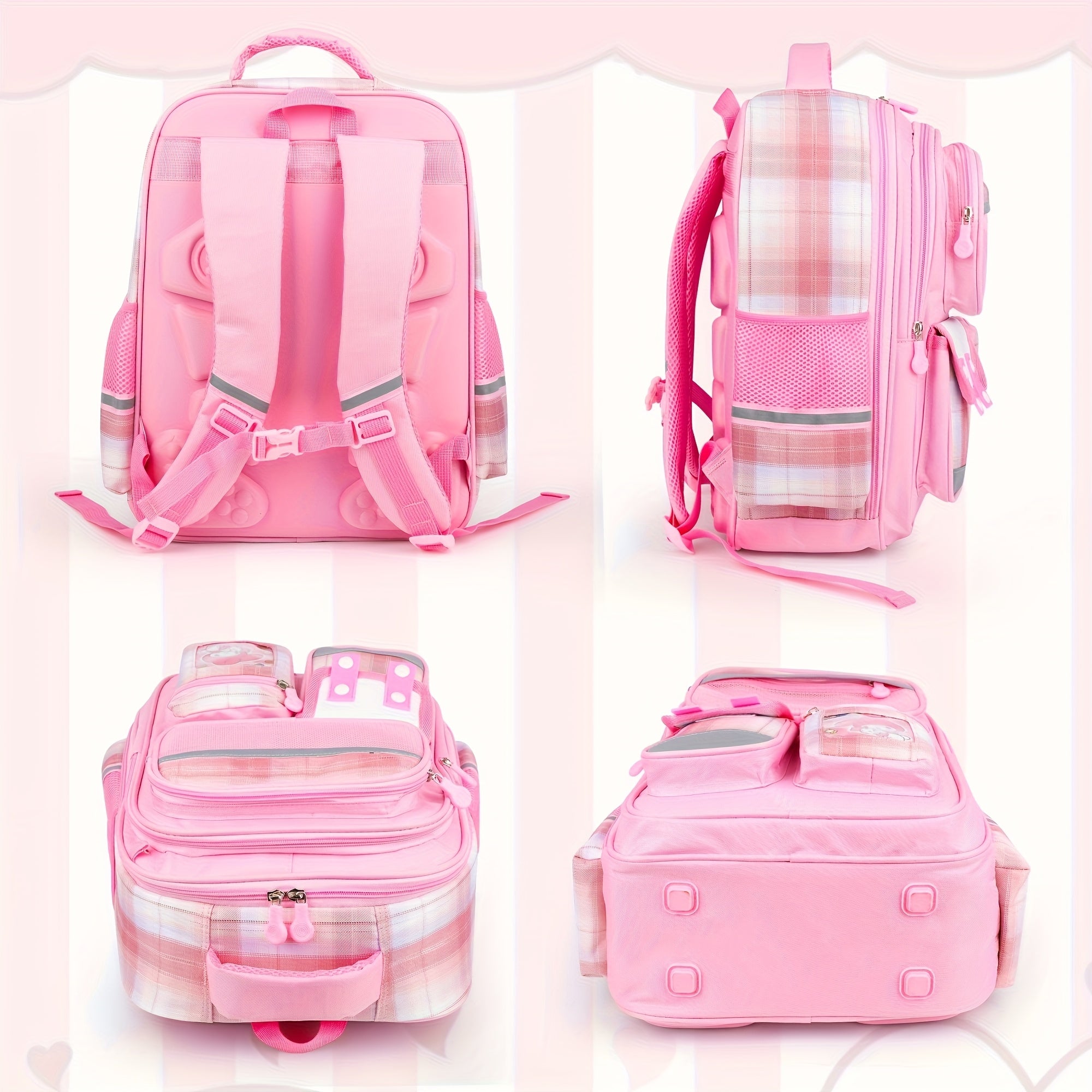 My Melody Large-Capacity School & Travel Backpack Set – Badge + ID Holder + Stationery Cards Included