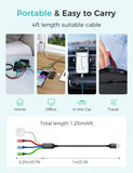 4-in-1 Multi Charging Cable with iWatch Magnetic Charger – Universal USB C, Lightning & Micro USB Fast Charging Cable for iPhone, Apple Watch, iPad, Samsung & Travel Devices