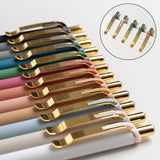 12-Pack Gold Retractable Black Ink Ballpoint Pens