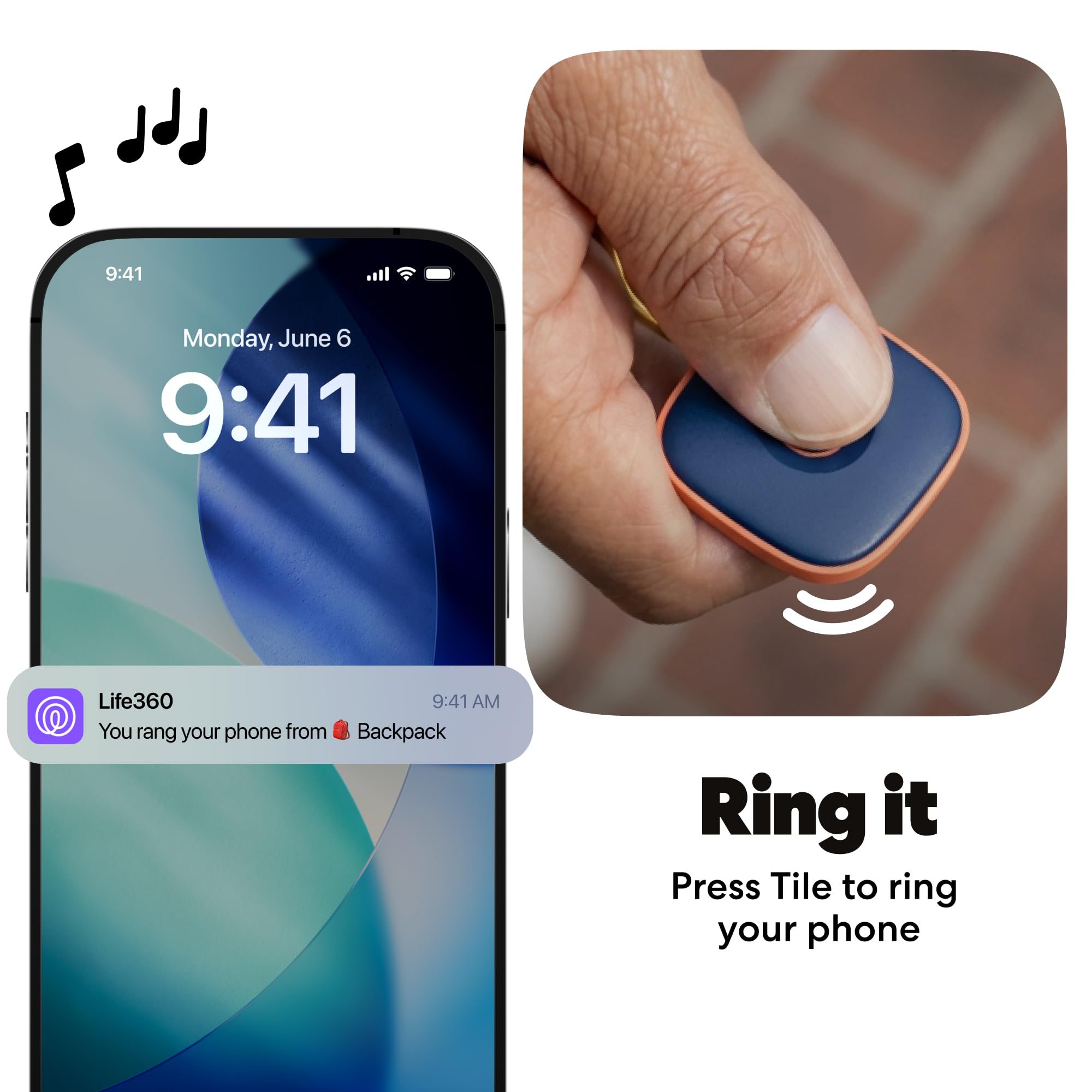 Tile Bluetooth Tracker Navy Blaze, Item Locator with 350 ft Range, SOS Alert, Life360 Compatible, Waterproof IP68, iOS & Android
