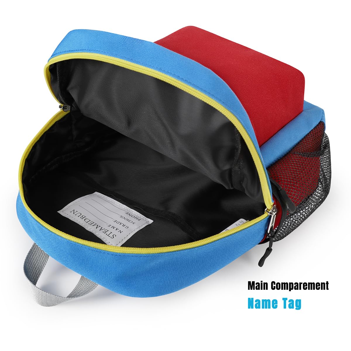 SteamedBun Toddler Backpack for Boys 2–4 – Mini Preschool & Kindergarten Backpack Blue Red