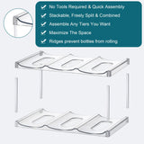 Large Capacity Stackable Water Bottle Organizer – 4-Tier Clear Holder for Large Tumblers & Bottles (Holds 12)