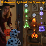 Halloween Window Lights Set – 3 Pack LED Pumpkin, Spider & Witch Hat Decorations with Timer & Flash Modes for Indoor Spooky Glow