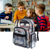 MGgear 17 Inch Clear PVC Backpack with 5 Zipper Compartments – School & Event Bag