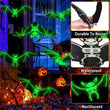 Halloween Glowing Hanging Bats – 12 Pack (Black, Glow-in-the-Dark Eyes)