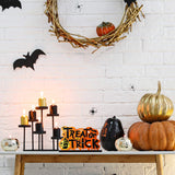 Wooden Halloween Table Centerpieces – “Boo”, “Trick or Treat”, “Happy Halloween” Signs (Set of 3)