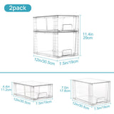 Clear Stackable Acrylic Drawer Organizer Set – Dual Size Pull-Out Storage Bins for Pantry, Bathroom & Cabinets